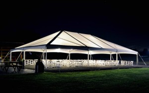 Chairs under clear top tent
