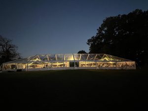 Night time event with Clear Top Tent