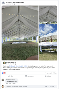 5 star review tent rentals